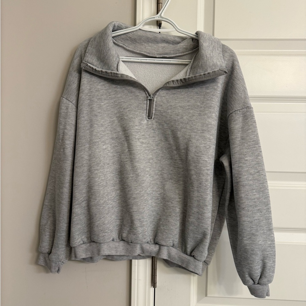 Gray Quarter-Zip Sweater